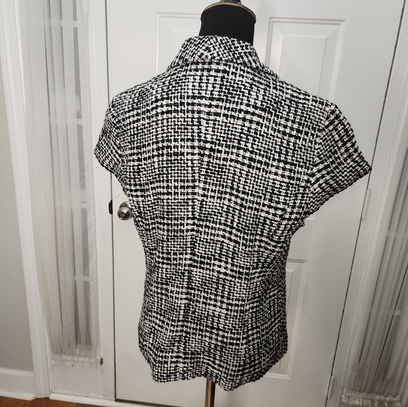 NWT Coldwater Creek Black and White Tweed Boucle Jacket  Size 10 - Picture 4 of 8